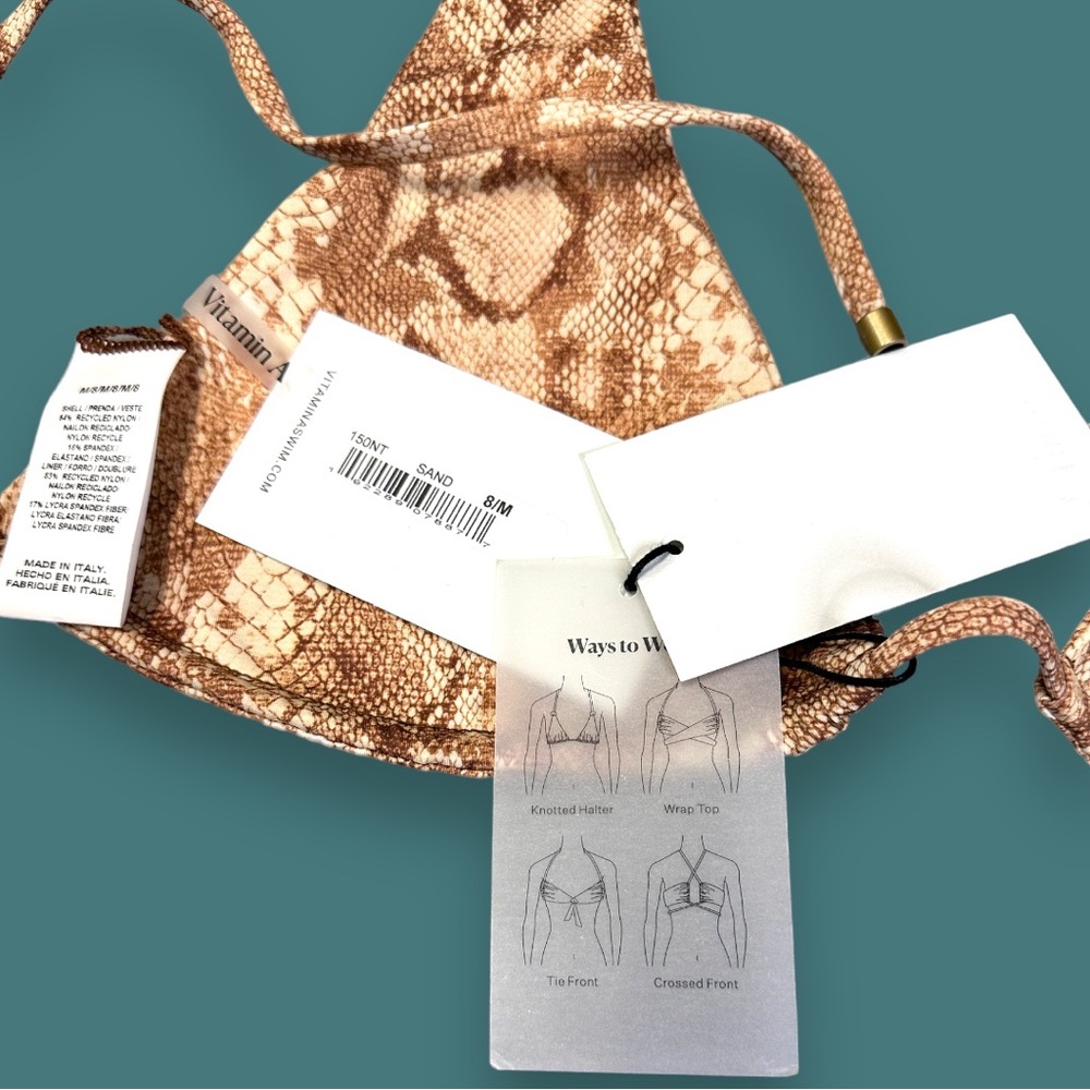 🎉 HOST PICK! 🎉NWT Vitamin A Milana Tie Side Top In Sand Snake. Various Sizes - Picture 10 of 14